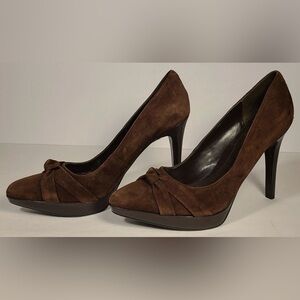 LAUREN Ralph Lauren Chocolate Brown Suede 4.5" Heels Women's Size 9